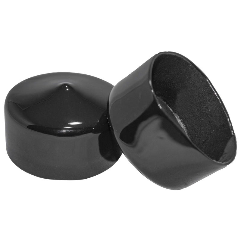 Prescott Plastics 1 3/4    (44.45mm) Outer Diameter Flexible Plastic Hole Caps, Round Black Metal Tubing End Caps, Strong Furniture Leg Inserts, Impact & Weather Resistant, Made in The USA - 4 Pack - Image 1